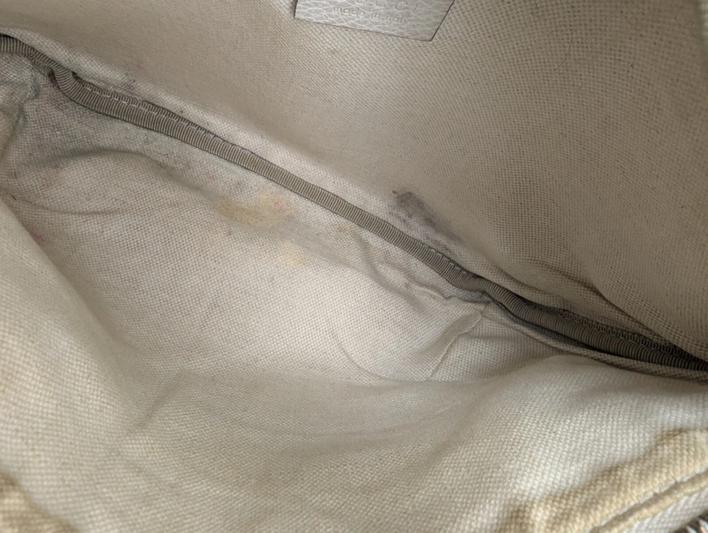 Gucci Sherry Line White Leather Waist Bag with Logo 530412 0GCCT 250605