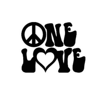 ONE LOVE PEACE FESTIVAL LIEBE HERZ CND VINYL AUFKLEBER STICKER FÜR AUTO WAND ZUHAUSE