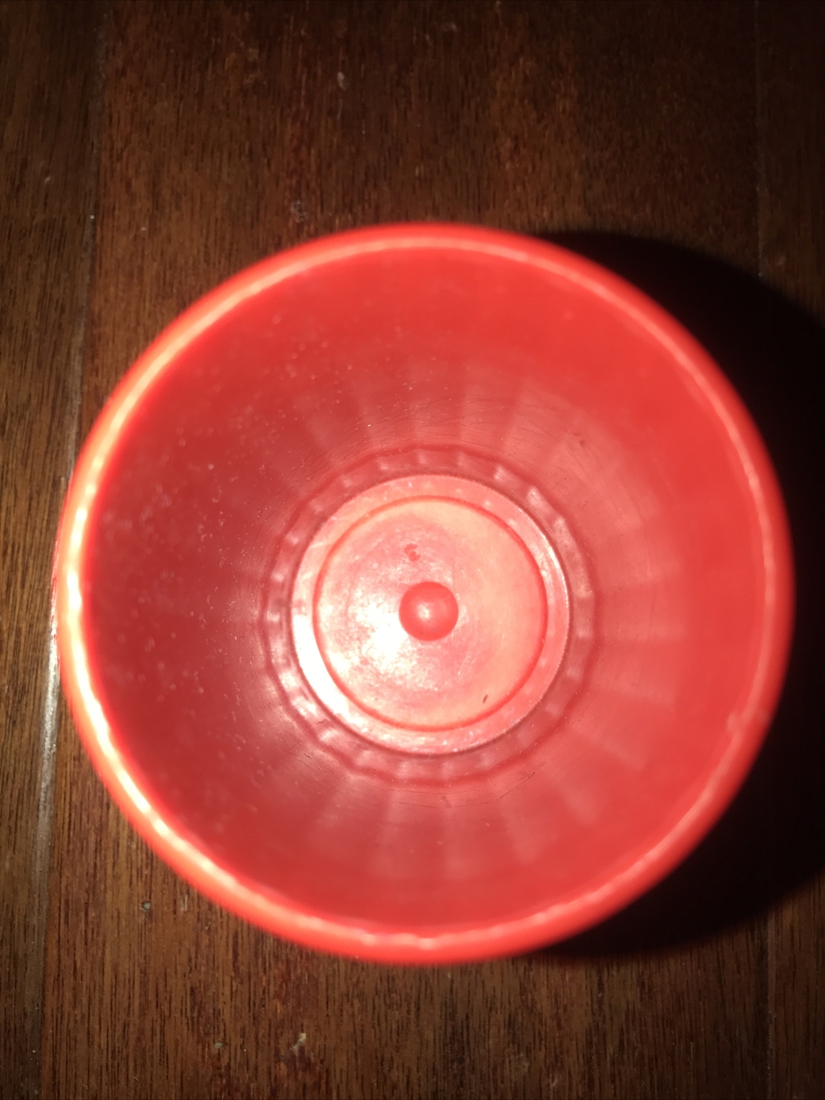 Genuine 1998 Hasbro Yahtzee Shaker Cup Replacement Plastic Red Ribbed