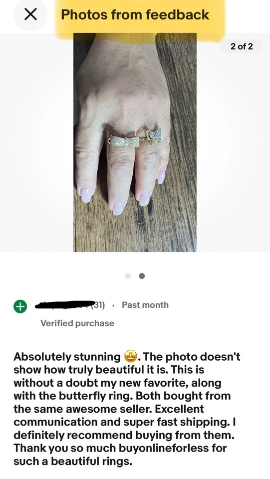 Sale GOLd BuTtErFlY Ring 14k ROSE yellow solid gift her size 7 ask 5 6 8 9 - Image 3 of 4