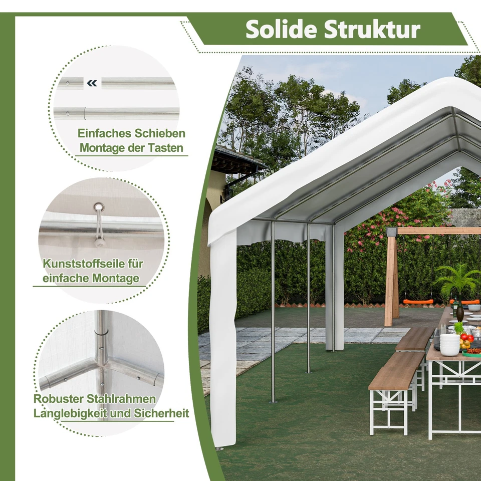 Partyzelt 3x6m, 4x6m Festzelt Pavillon Gartenzelt mit Fenstern Bierzelt weiß - Bild 2 von 4