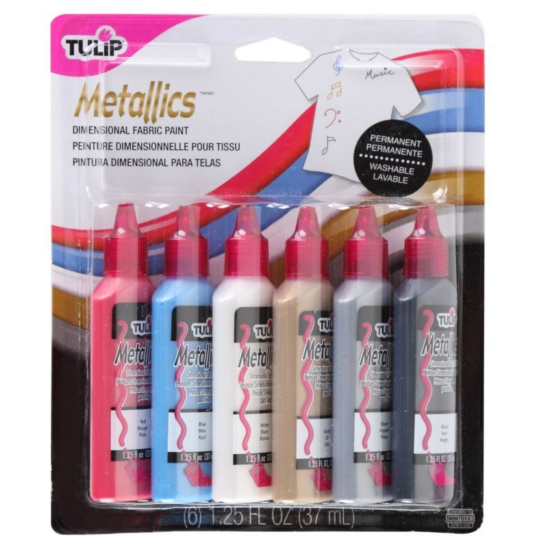 Tulip Glow-in-the-Dark Nontoxic Fabric Paint - 6 count, 1.25 fl oz tubes