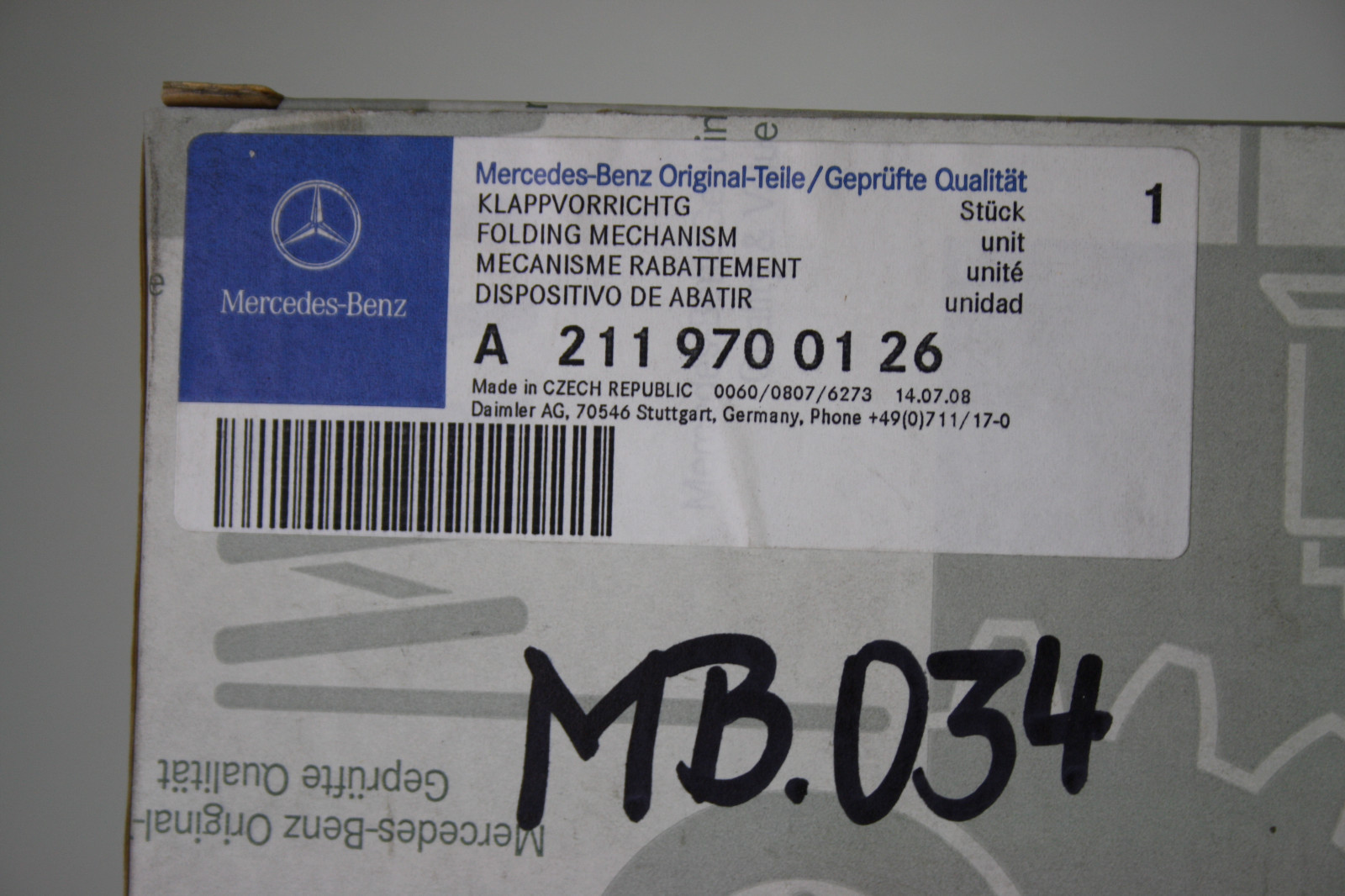 Orig Mercedes Benz E-Klasse Verstellung Kopfstütze A2119700126 