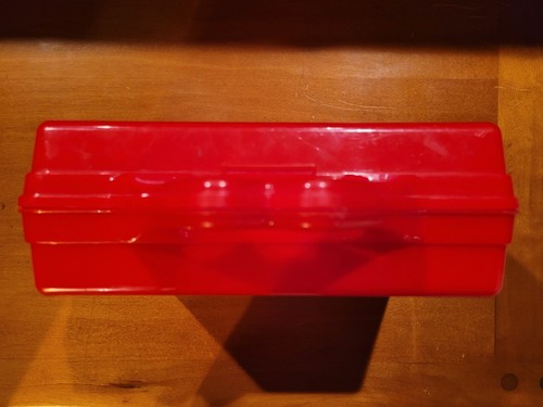 Vintage 1980s McDonald's Used Red Plastic Pencil School Supplies Carry Case Read - Picture 3 of 12