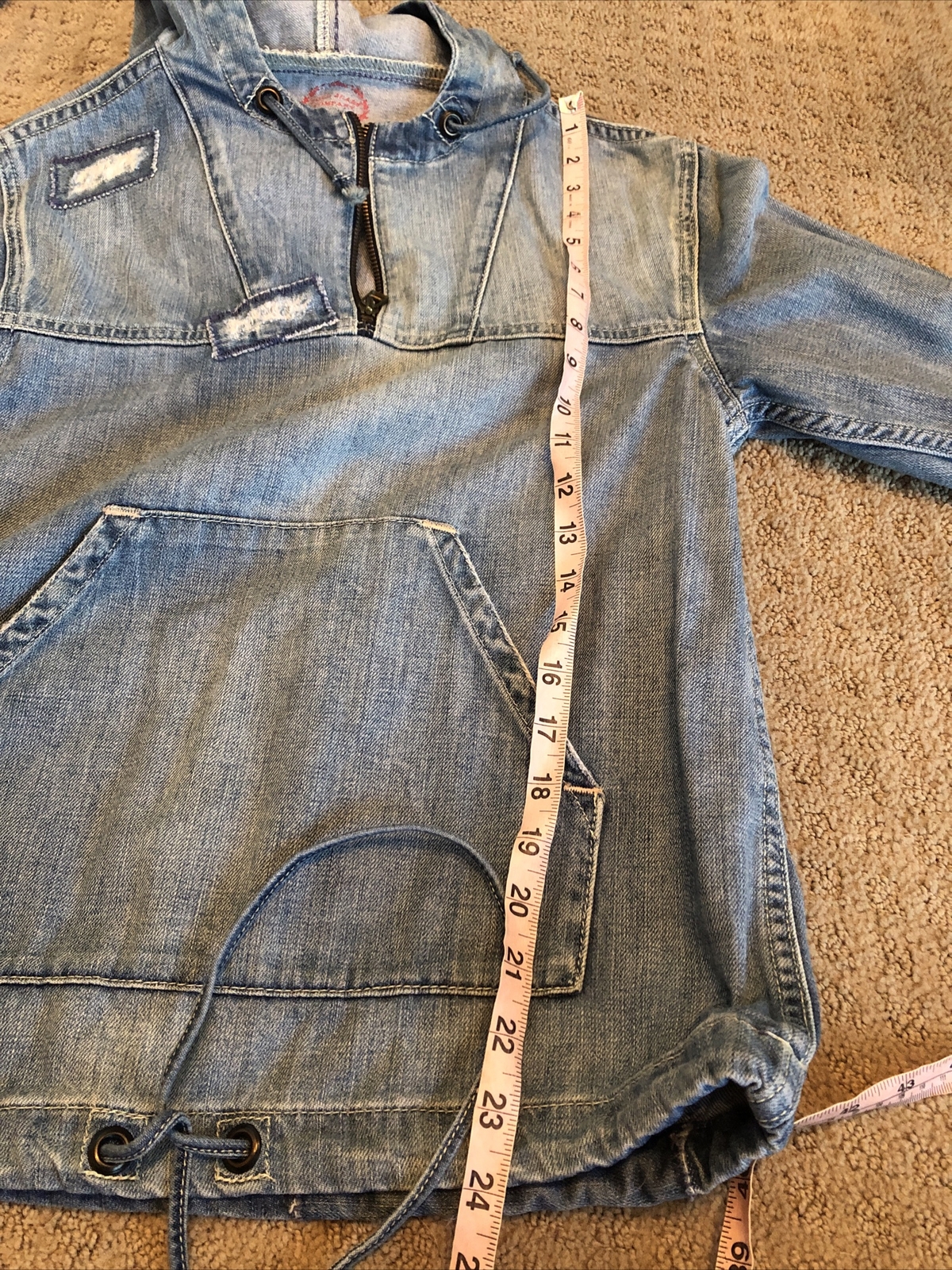 147. Rare Ralph Lauren Polo Jeans Co RL67 Denim Pullover Jacket Patchwork XS image 9