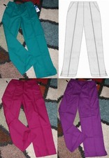 Crest Woman Elastic back Drawstring Scrub Pant W/ 3 Pockets Relaxed Leg Sz S M