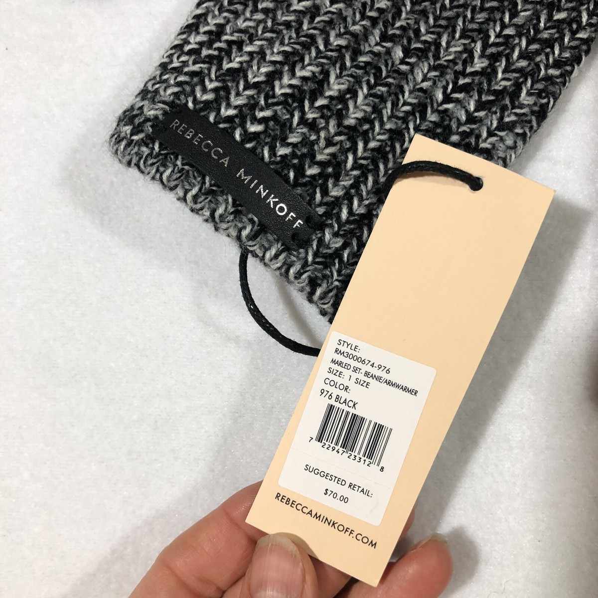 Rebecca Minkoff Hat Set Womens Marled Set Beanie Armwarmers  display picture 3