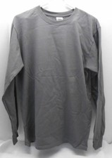 Anvil men's charcoal long sleeve crew neck shirt size medium