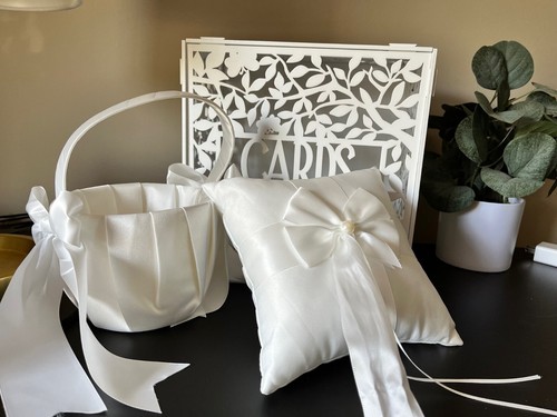 Ring Bearer Pillow, Flower Basket and Box for Cards. Perfect for Weddings!