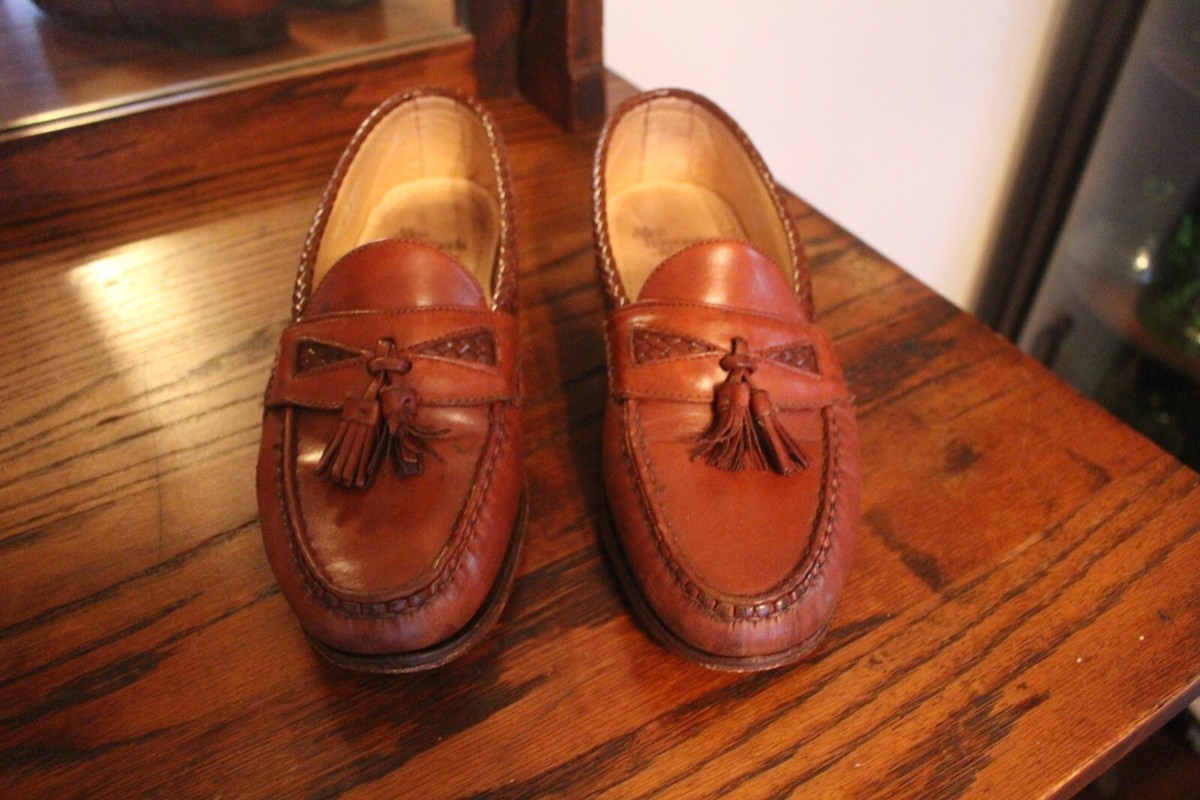 Allen Edmonds Maxfield Men\'s 10 D Brown Leather Tassel Loafers Dress Shoes 47716 Allen Edmonds Maxfield Brown Leather Tassel Loafers Men main image 4