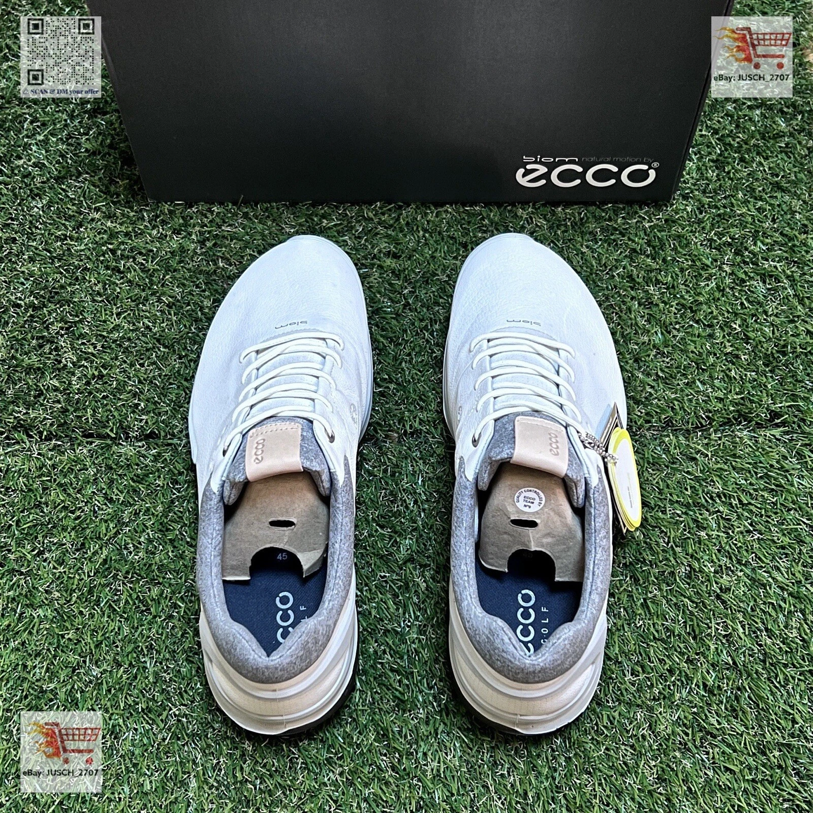 Scarpe da golf Ecco Biom Spikes BIANCHE GTX GORE TEX G3 ⛳️ EU 45 US 11 5