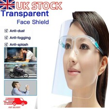 FULL FACE SHIELD  COVERING ANTI-FOG CLEAR GLASSES SAFETY PROTECTION VISOR GUARD