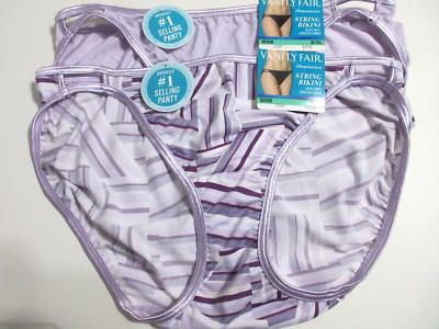 2 Pair Vanity Fair Illumination String Bikini Panties Lavender 18108~ 8/XL  $27.
