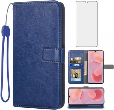 Compatible with Ulefone Note 12P/12 Wallet Case Tempered Glass Screen Protector