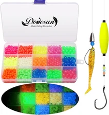 Dovesun 1035PCS Fishing Beads - Glow in Dark Bait Eggs, Colorful Beads for Rig