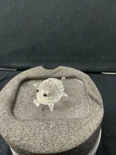 Swarovski Crystal Pig Mini Figure 7657 NR027 With Box Retired Wire Tail COA