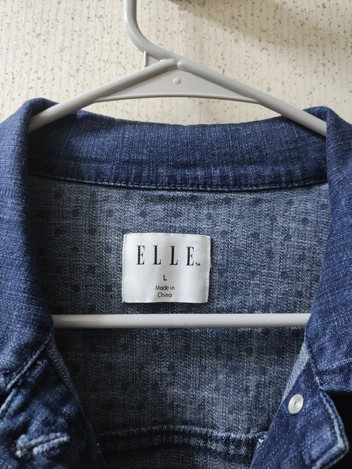 Chaqueta vaquera Elle para mujer grande mediana lavado elástico botones bolsillos limpia Foto 2 de 4