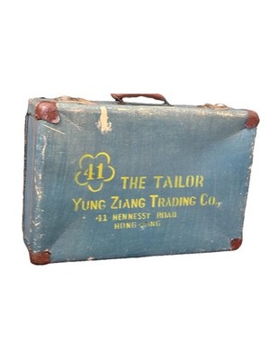Vintage Hong Kong Tailor Suitcase Trunk   Yung Ziang Trading Co., 41 Hennessy Rd