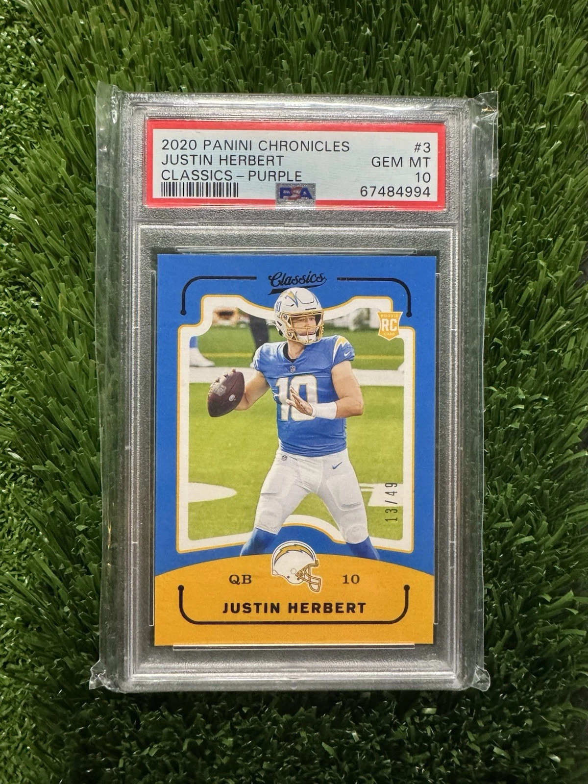 Justin Herbert Panini Chronicles Classics #3 Purple