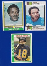 3 CHARGERS LOT 1973 1974 1978 TOPPS JOHN MACKEY DEACON JONES CHARLIE JOINER VGEX