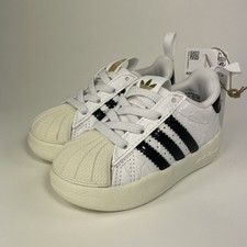 Adidas x BAPE ADIFOM Superstar Shell Toes 360 White Black JQ2401 Toddler Sz 5 K