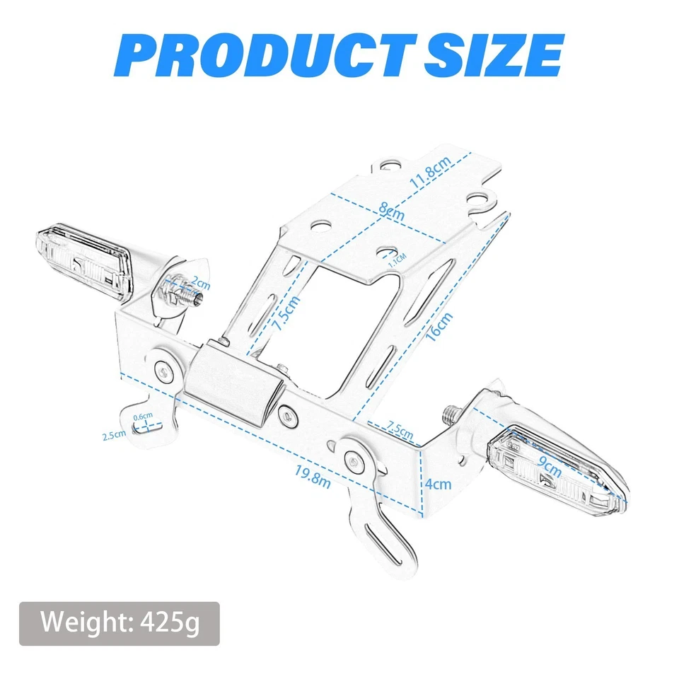 GSX-S 1000 eliminador de guardabarros LED intermitente para Suzuki GSXS1000/F 2015-2025 Foto 3 de 4
