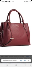 Kate Spade Medium Sachel Cherrywood Burgandy Pebble Leather