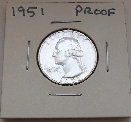 1951 Proof Washington Quarter Uncirculated 90% Silver Gem