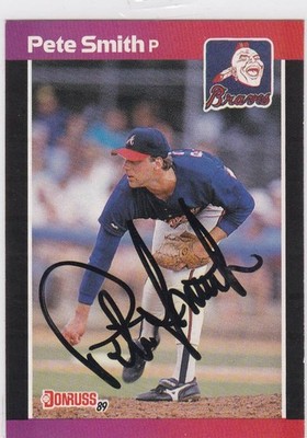1989 Donruss #263 Pete Smith Braves Signed IP Auto Free Shipping!