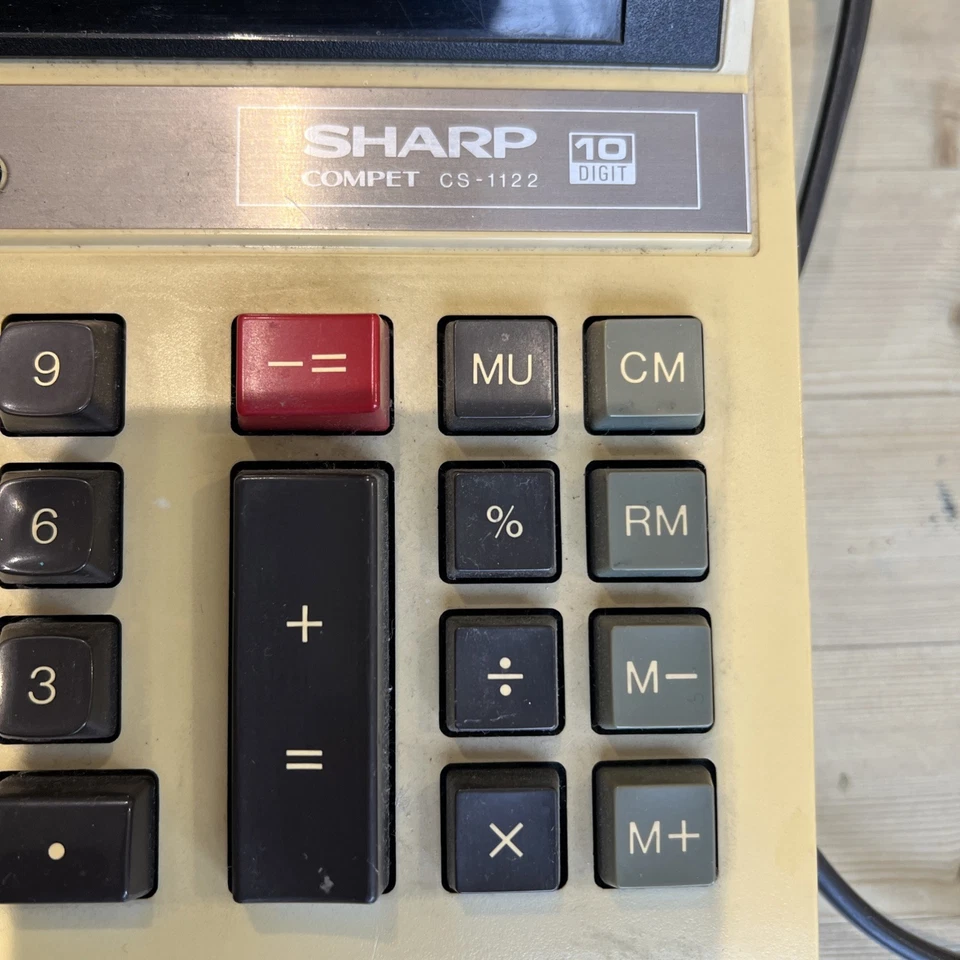 Sharp Electronic Desk Top Calculator Compet CS 1122 Vintage - Image 4 of 4
