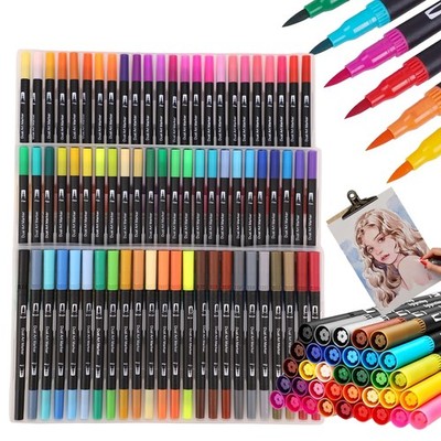 Profi Marker Set 100 Wasserfarben Doppelseitig für Manga Sketch Illustration Art