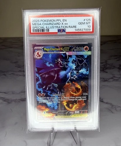 Pokémon Mega Charizard X ex 125/094 Phantasmal Flames PSA 10 Holo English