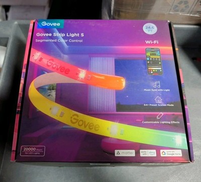 GOVEE Strip Light S Segmented Color Control, 24.6ft. Model H612B, Wi-Fi
