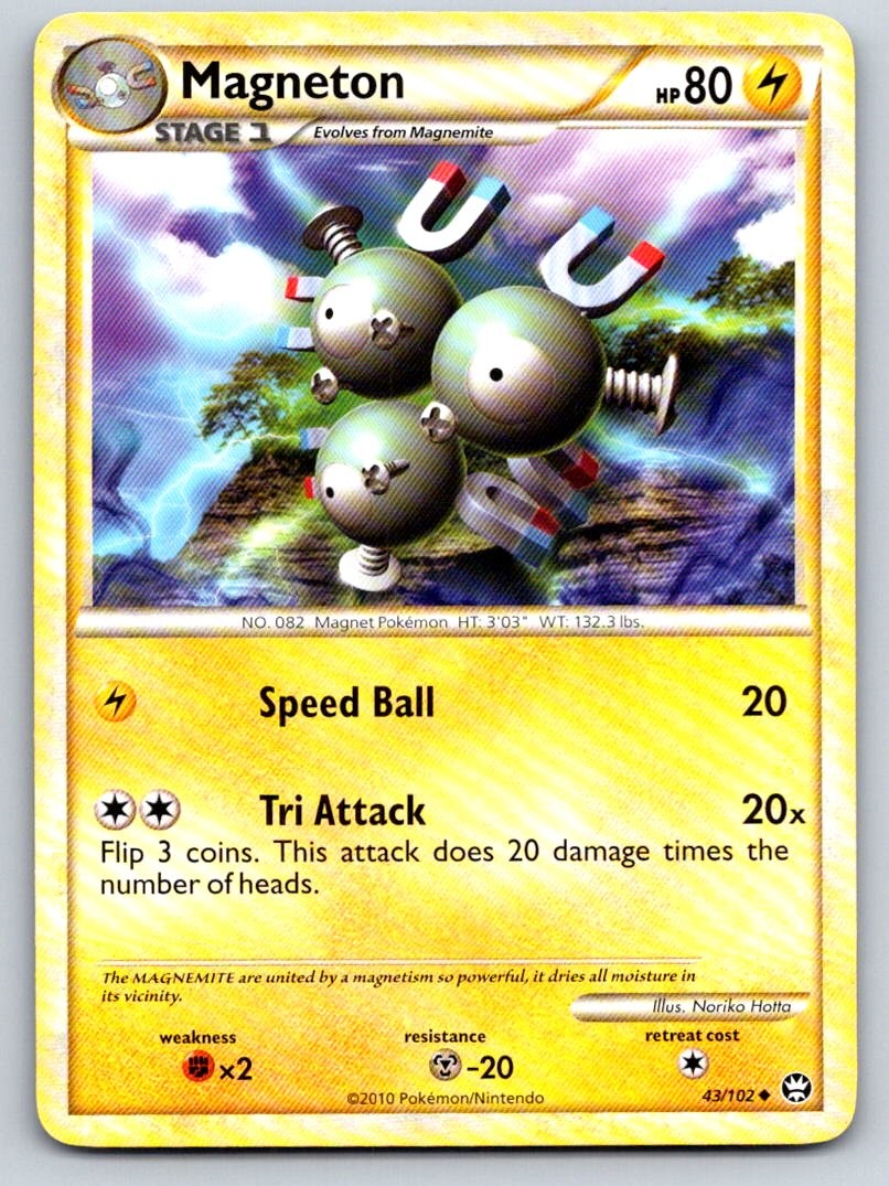 Magneton 43/102 Uncommon HGSS Triumphant Pokemon Lightly Played