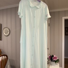 Vanity Fair Mint Green Soft Knit Gown Right Hand Pocket