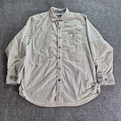 Tommy Bahama Coastline Cord Shirt Mens Size Medium Beige Long Sleeve Button Up