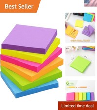 Eco-Friendly 3x3 Bright Sticky Notes, 6 Pads with Strong Adhesive - 600 Sheets