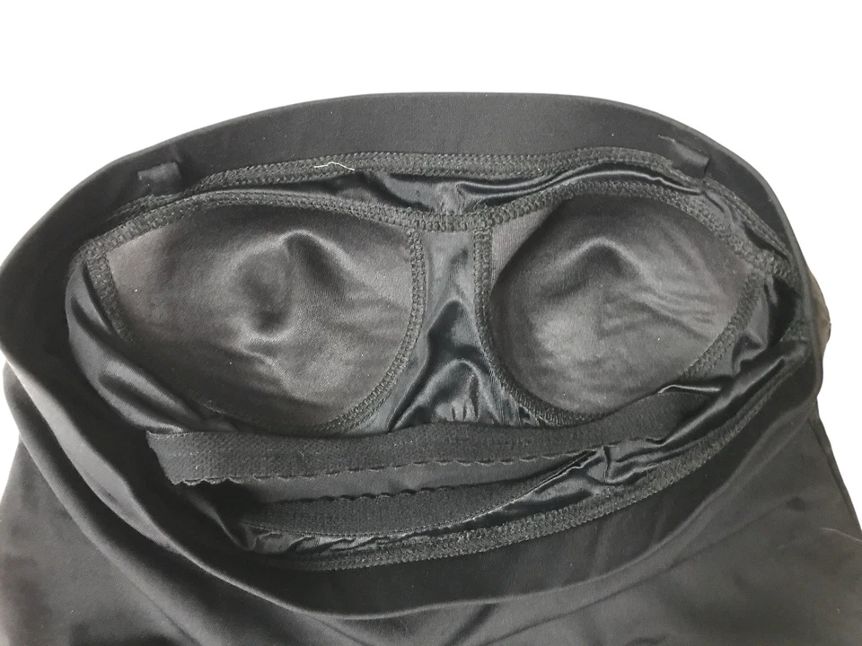 Lands' End Black Bandeau Top Size 6 & La Blanca Black Bottoms w/Side Ties Size 6 - Image 2 of 4