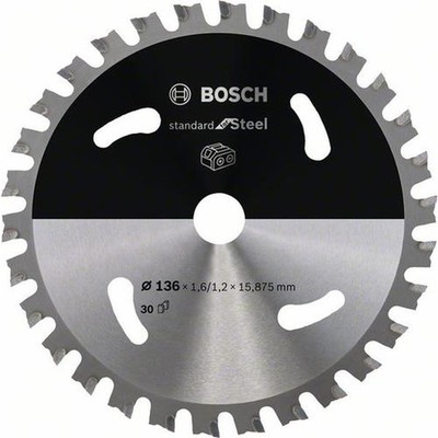 BOSCH Akku-Kreissägeblatt Standard für Stahl, Ø 136 mm, 30 Zähne