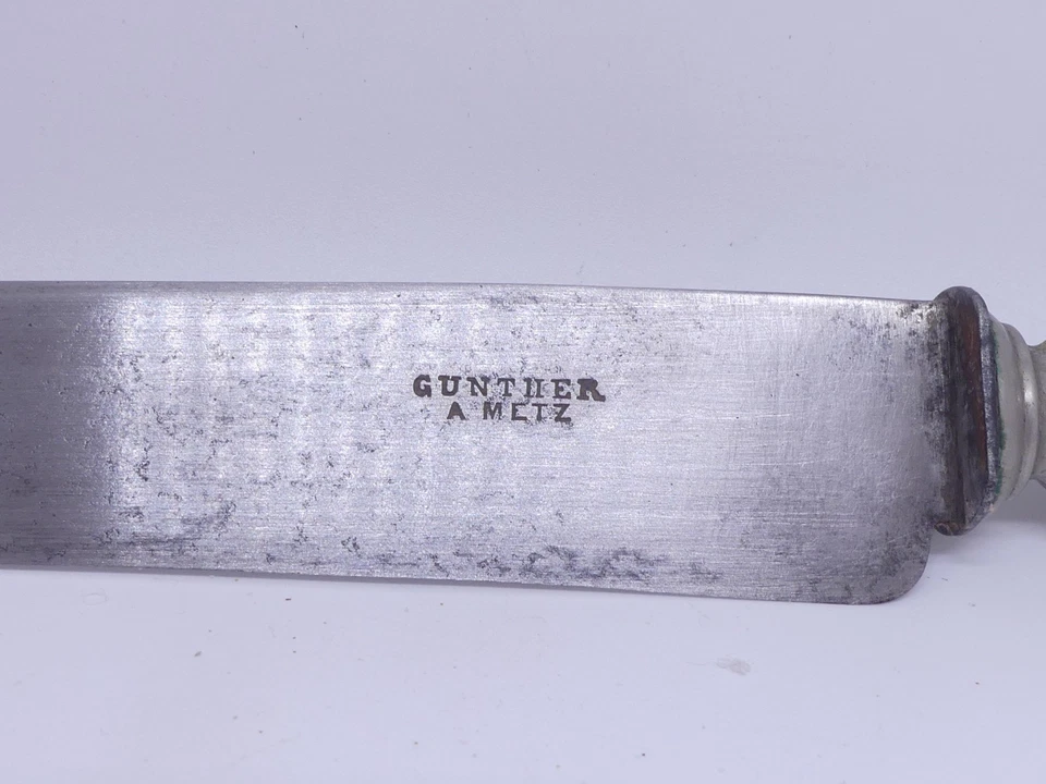 Frankreich Antikes Vorlegebesteck Fleischgabel Fleischmesser Eisen und Horngriff - Bild 3 von 4