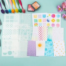 10PCS Round rectangle Plastic Stencils For DIY Scrapbooking Album Craft Card
