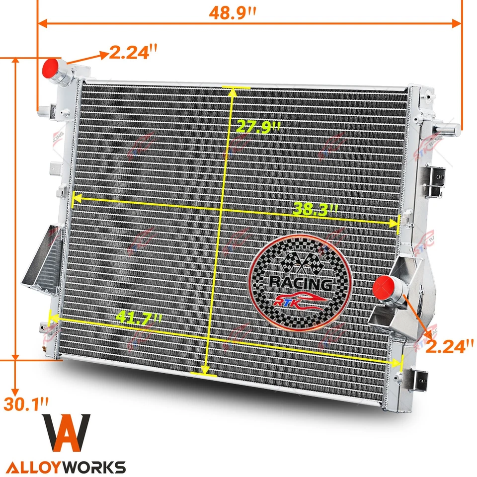 3 Row Aluminum Radiator For 2011-2016 Ford F350 F450 Super Duty 6.7L Powerstroke - Image 3 of 4