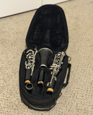 Bb Clarinet Black/Silver Matte Wooden Open Hole Keys w/ Case  Mouthpiece