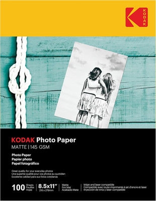 Kodak Photo Paper 8.5 X 11 Glossy, 2-Pak Bundle, 200 Count Total, 48 Lb - 180 G/