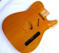 Tele Body 2 pcs Centre Joined North American Alder Trans Yellow Nitro ≦ 5.2Lbs