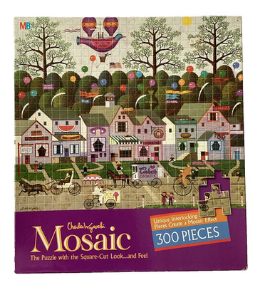 Charles Wysocki Confection Street Mosaic Puzzle 1978 Milton Bradley 300pc