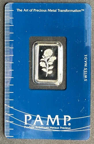 Pamp Suisse Rose 2.5g 999 Fine Silver Bar - Serial#B000703 - Proof-like