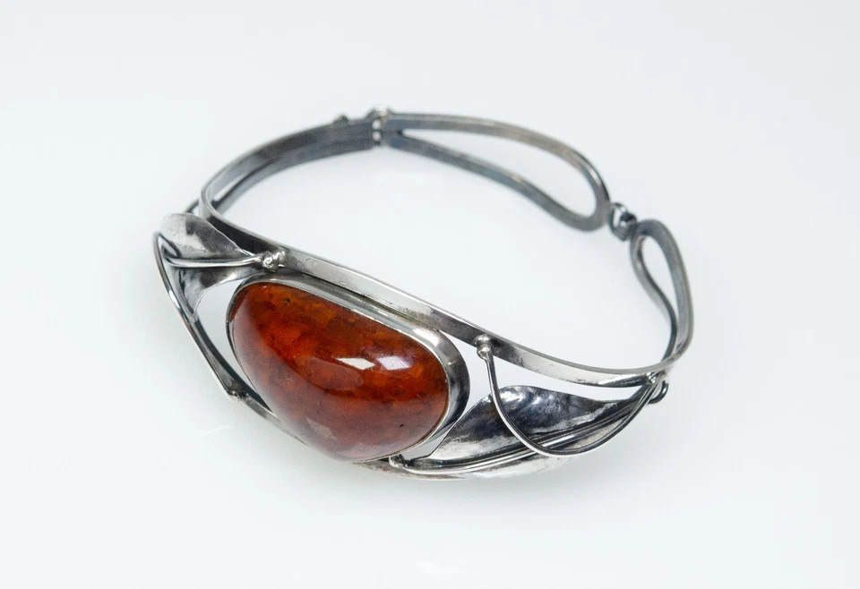 925 Silber - vintage Armband - natürlicher Bernstein - Bild 3 von 4