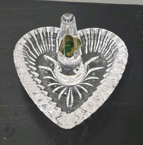 Waterford Crystal Heart Shaped Ring Holder Dish Fine Clear Glass
