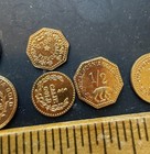 6 Vintage Antique Mini Miniature Gold Coin Tokens Eureka California Marked Italy — photo 7